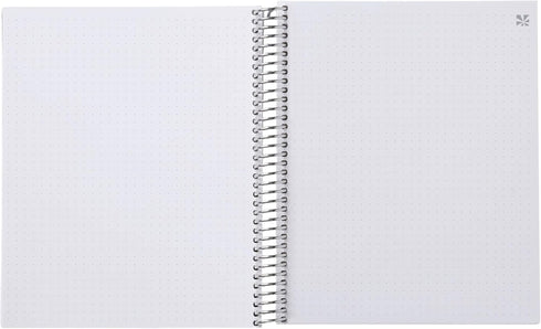 Erin Condren 7"x9" Dot Grid Platinum Spiral Notebook, Bold Blooms Cover, 160 Dot Grid Pages, 5 mm for Journaling, Art,