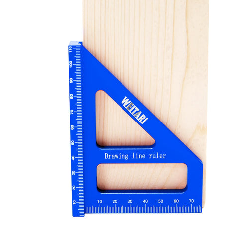 45/90 Degree Triangle Ruler Scriber, Aluminum Alloy Miter Triangle Ruler for Woodworking, High Precision Layout Tool