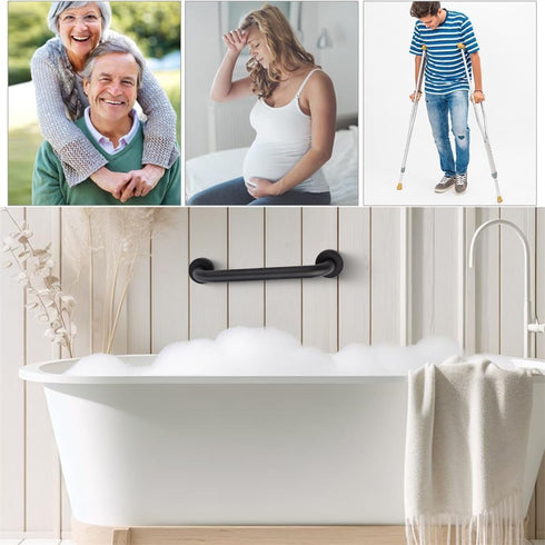 12'' Grab Handle Railing Wall Railing for Elderly Handrail Grab Rail Stainless Steel Pipe Hand Rail Safety Handle Bar