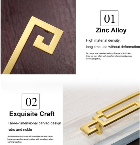4PCS Chinese Style Cabinet Pull Handles, Drawer Pulls, Closet Hardware for Furniture Dresser Drawer with Screws