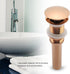 Zerodis Basin Sink Unslotted Pop Up Click Clack Sprung, Plug Drain Assembly for Bathroom Sink (Rose Gold)