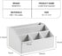 PU Leather Desk Organizer - Luxury Remote Control Holder for Home, Office Desk Accessories, Nightstand Organizer (White)