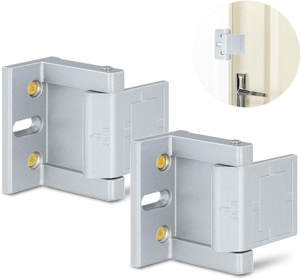 JIADAXIN 2 Pack Door Latches for Top of Door, Silver Door Reinforcement Lock