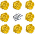 Handle Knobs, Elegant Pink Rose Pulls, Flower Ceramic Cabinet Knobs, 8 Pieces, Yellow