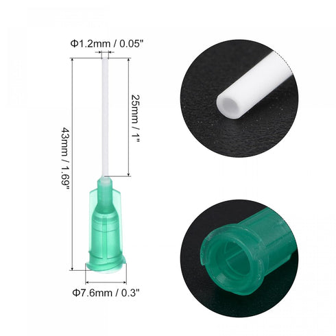 uxcell 10 Pcs 18G Plastic Dispensing Needles, 1" PP Glue Needle Tube Blunt Luer Lock Tips with PP Flexible Needle for Liquid Glue Gun, Green