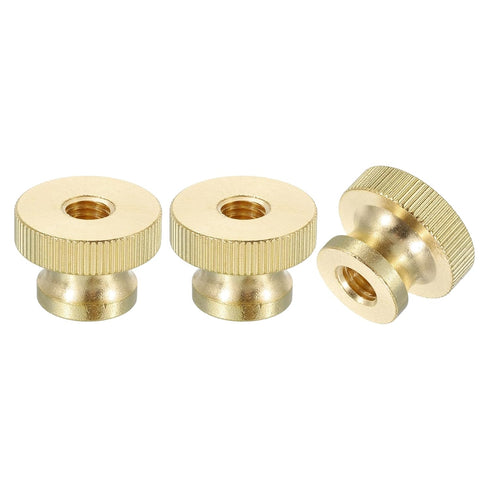 uxcell 3Pcs M8 Knurled Thumb Nuts, Brass High Head Round Knobs Fasteners for 3D Printer Parts, Machine Tools