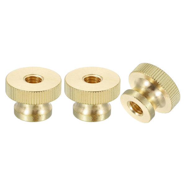 uxcell 3Pcs M8 Knurled Thumb Nuts, Brass High Head Round Knobs Fasteners for 3D Printer Parts, Machine Tools