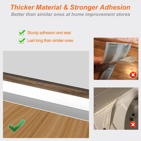 White Caulk Tape Waterproof Self Adhesive, Toilet Caulk Tape, Peel and Stick Caulking Tape for Floor Tile Corner Trim,