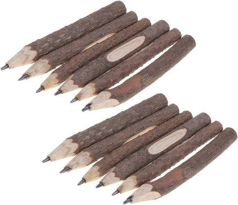 NUOBESTY 30 pcs Natural Retro Twig Pencils, Wood Branch Pencil Supplies, Rustic Tree Branch Office Gifts
