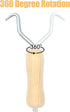 Rebar Twister with Wooden Handle - Concrete Iron Wire Tie Twister Tool for Fence Twisting, 3 Pack