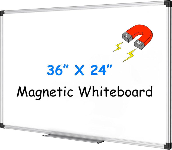 XBoard Magnetic Whiteboard 36 x 24 Inch, Wall Mounted Dry Erase Board with Aluminium Frame & Marker Tray