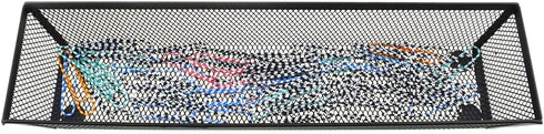 HAHIYO Stackable Mesh Tray Cup, 12 x 3 x 2 inches, Sturdy Container for Desk Drawer Organizer (2 Pack, Black)