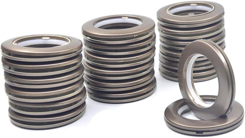 Ailejia Curtain Grommet Kit, 20 Pack, 1.7 Inch Inner Diameter Silencer Sliding Brown Shower Grommets, Reusable ABS