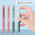 BAYTORY 8 Pcs Retractable Erasable Gel Pens, 4 Blue & 4 Black Ink 0.5mm Fine Point with Cute Eraser