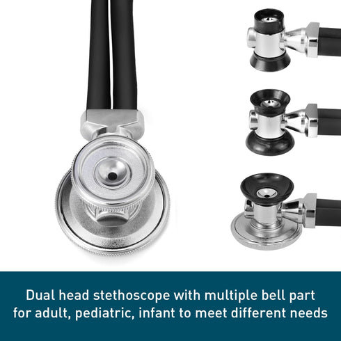 SCIAN Sprague Rappaport Stethoscope for Doctors, Nurses, Med Students, Multi-Functional Dual Head with Convertible Bell