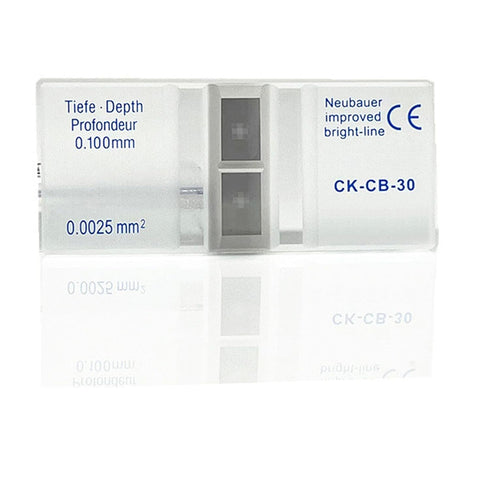 Cell Counting Chamber Hemocytometer, Improved Blood Counting Chamber with Bright Line and 2 Coverslips