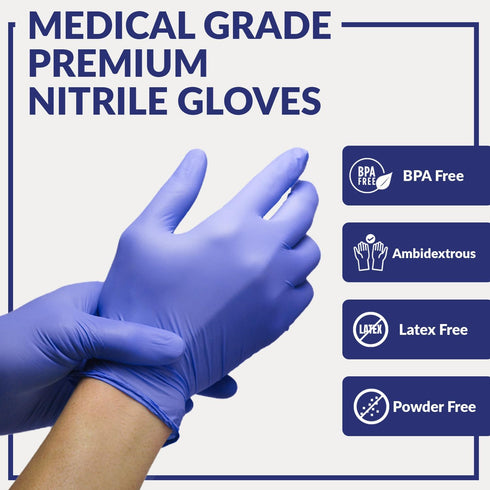 Klex Lavender Nitrile Exam Gloves - Medical Grade, Powder Free, Latex Free, Food Safe