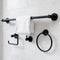HIGHCRAFT 4-Piece Bathroom Accessory Set, Matte Black 24-Inch Towel Bar, Towel Ring,