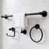 HIGHCRAFT 4-Piece Bathroom Accessory Set, Matte Black 24-Inch Towel Bar, Towel Ring,