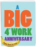 NobleWorks Big 4th Work Anniversary Card, Jumbo 8.5 x 11 Notecard for 4 Year Employee w/Envelope for Men, Women