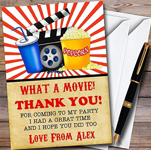 The Card Zoo Movie Night Cinema Personalized Childrens Birthday Party Thank You Cards