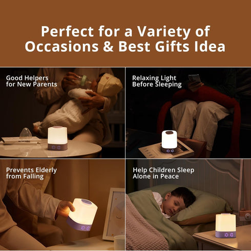 4000mAh Dimmable, 3 Lyridz LED Nursery Night Light with Clock, Portable Breastfeeding Table Lamp for Baby with Remote