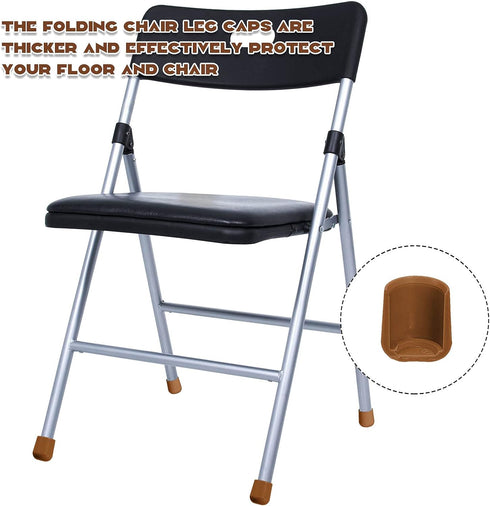 7/8 Inch Protectors(12 Pcs,Brown,7/8 Jetec Folding Chair Leg Caps Heavy-Duty Plastic Chair End Caps Non-marring
