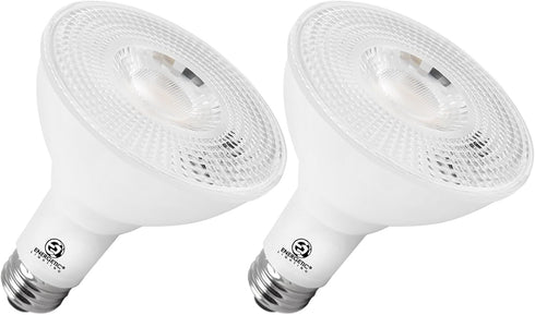 Energetic PAR30 2-Pack Dusk to Dawn LED Outdoor Flood Light Bulb, 75
