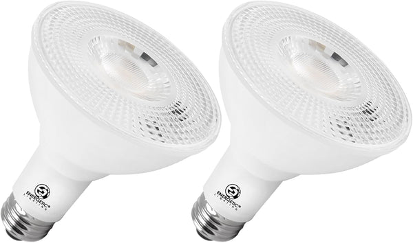 Energetic PAR30 2-Pack Dusk to Dawn LED Outdoor Flood Light Bulb, 75