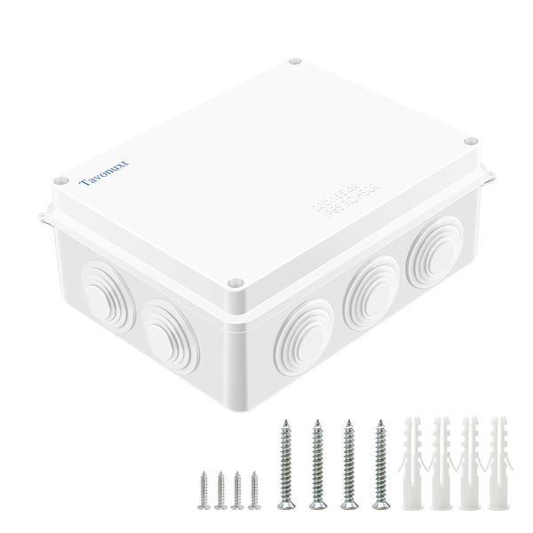 Waterproof Junction Box (7.9"x6.1"x3.1"), Dustproof IP65 Rated Electrical Project Enclosure, White