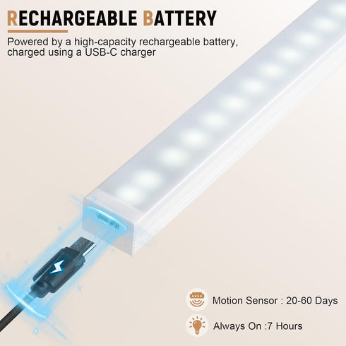 8inch 2 Pack sensored,3 Dimmable Closet Under Cabinet Lighting, Pantry Lights Motion Modes & Stick-On Wireless Lights