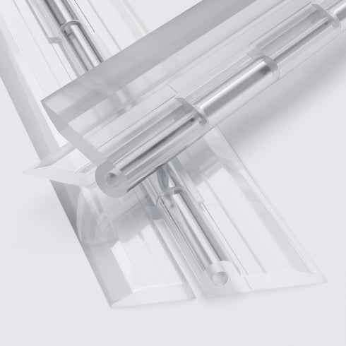 Pack of 5 Transparent Clear Plastic Acrylic Continuous Piano Hinges, 200mm (7 7/8 in)
