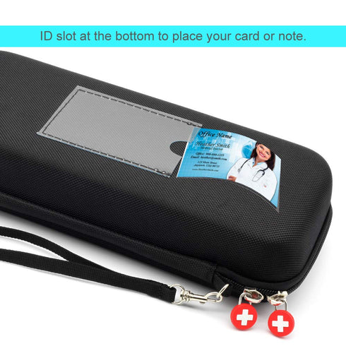 Hard Stethoscope Case, Large Carrying Case with ID Slot, Compatible with 3M Littmann/ADC/Omron/MDF, Black