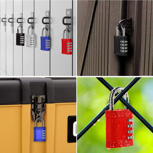 ZHEGE Locker Locks with Code, 4 Digit Combination Padlock for Gym, School, Storage, 2 Pack Silver
