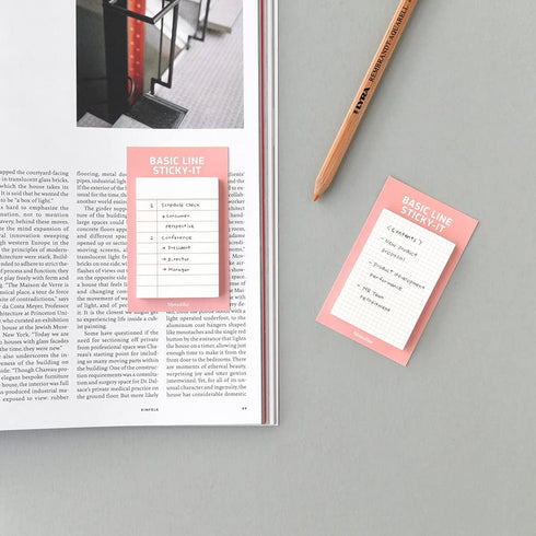Monolike Basic Line Orange Sticky-it, 6p Set Self-Adhesive Memo Pad, 50 Sheets