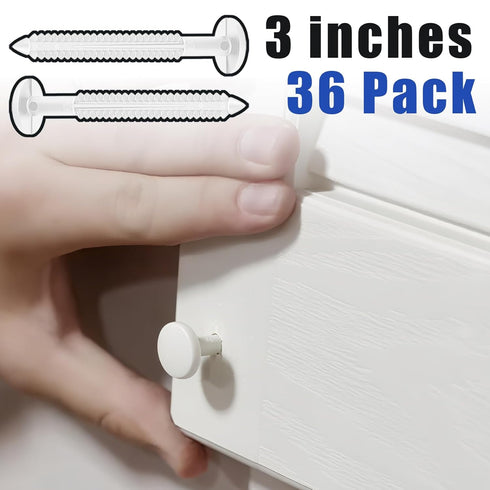 SunDiss 36 3 Inch Pcs Vinyl Shutter Fastener Window Panel Peg Lok Pin Pegs Screws Shutter Spikes Anchor for Installing