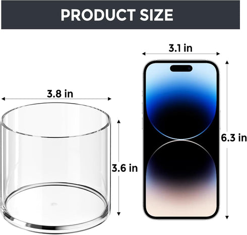 MaxGear Round Pen Holder 4 Pack, Acrylic Cylinder Container for Desk, Pencil Holder for Utensil and Makeup Brush Storage