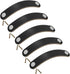 Yoohey 5 Pack Leather Cabinet Drawer Pulls, Modern Handmade Knob with Screws (Black, 14cm, 2 Holes)