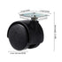 5pcs 1-inch Furniture Casters, Black Nylon Plastic Small Swivel Wheels with Screws