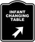 INFANT CHANGING TABLE Black Sign Arrow Up Right Aluminum Composite Sign 8.5