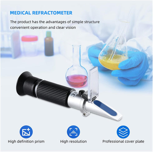 VGVGV Brix Refractometer, Handheld Clinical Medical Refractometer ATC Urine/Serum Protein Physiological Fluid
