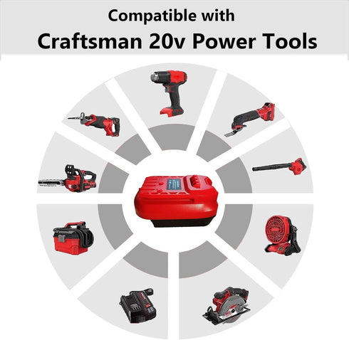 Adapter for Craftsman V20 Cordless Tools, for DeWalt 20V for Milwaukee M18 Lithium Battery Convert to for Craftsman New 20V Power Tool (Adapter Only)