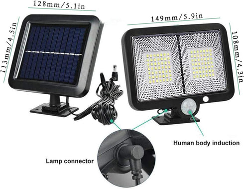 Solar Flood Lights with 98 LEDs, Motion Detector, 16.5ft Cable, IP65 Waterproof LED Lights for Backyard Garage