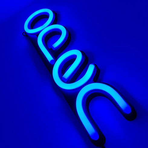 LED Neon Open Sign for Business, 16x6 inch Lighted Sign for Restaurants, Offices, Retail Shops, Window Storefronts,