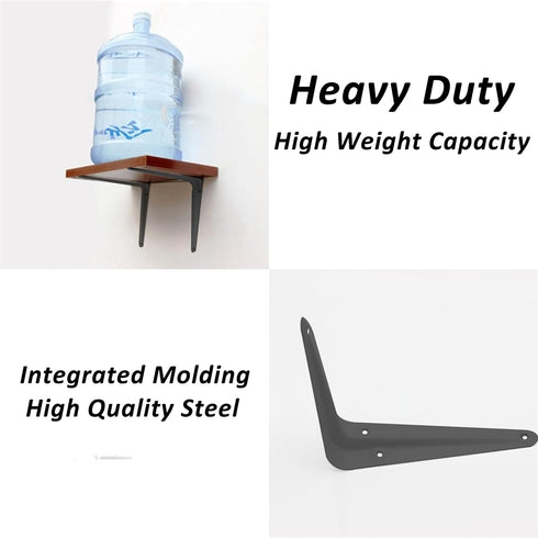 Wideskall 10" 12" inch Pack 12 Metal x Wall Corner Angle Shelving Shelf Brackets, Grey