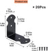 1.6" 0.7" Set 20 Geesatis X of Right Angle Decorative Corner Protector Box Edge Cover Bracket, with Mounting Screws
