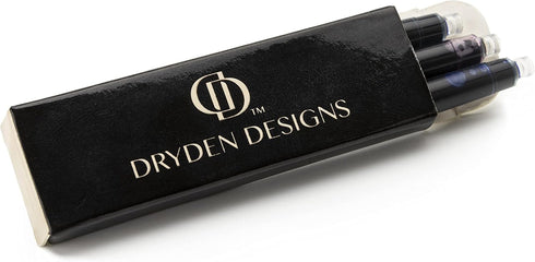 Dryden Designs Fountain Pen with Medium and Fine Nibs, Luxury Box, Ink Cartridges, Royal Red
