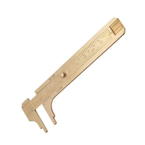 Double Scale Vernier Calipers: Brass Sliding Gauge for Measuring Jewelry (100mm)