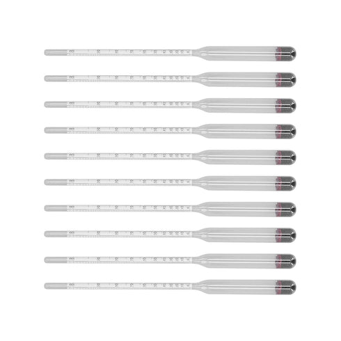 Cerlyiont 10 Set, Set 0-100 Pcs Hydrometer Test Kit, Hydrometer and Glass Test Jar Hydrometer Glass Beer Tester Wine