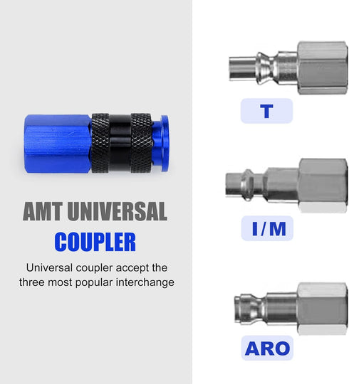 15 Pieces 1/4" NPT Aluminum Air Coupler and Plug Kit, Quick Connect Air Fittings, Industrial Quick Connector Set